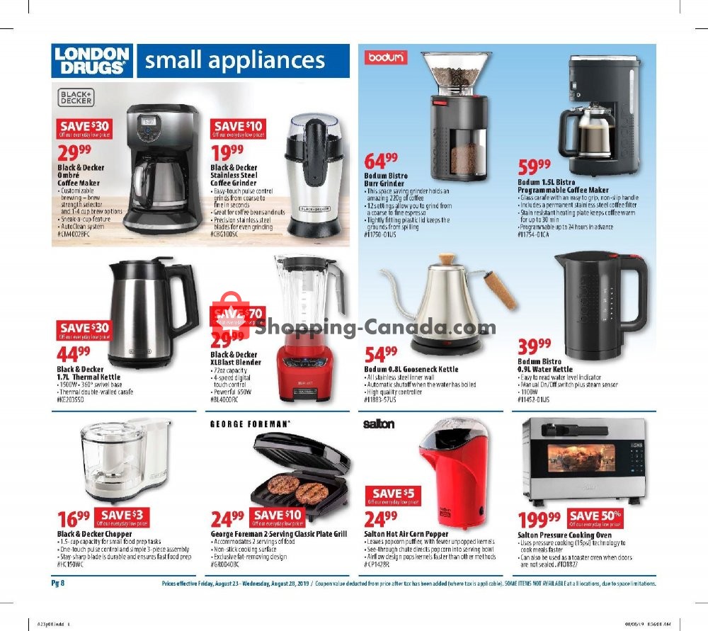 London Drugs flyer from Friday August 23, 2019 to Wednesday August 28, 2019 - page 8