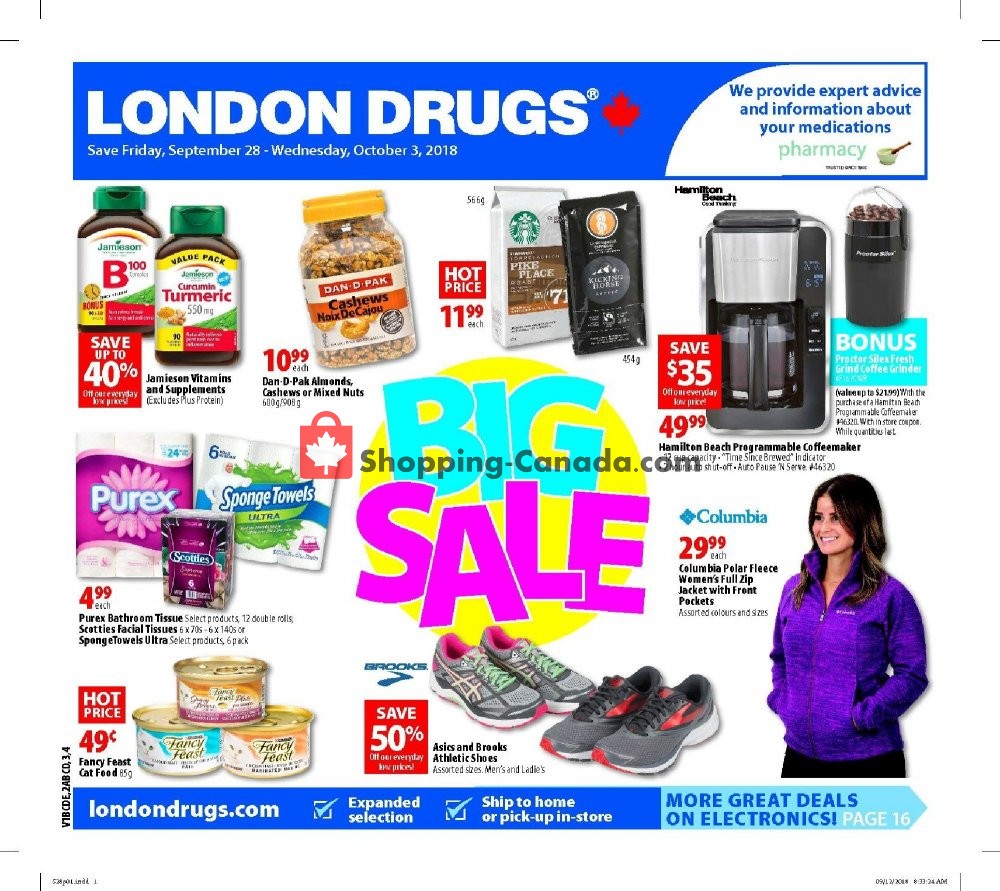 London Drugs Canada, flyer Big sale September 28 October 3, 2018 Shopping Canada