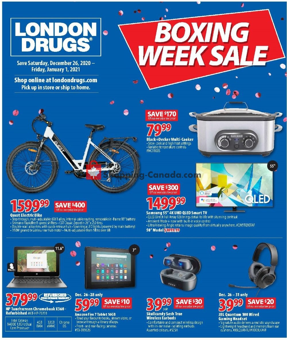 London Drugs flyer from Saturday December 26, 2020 to Friday January 1, 2021 - page 1
