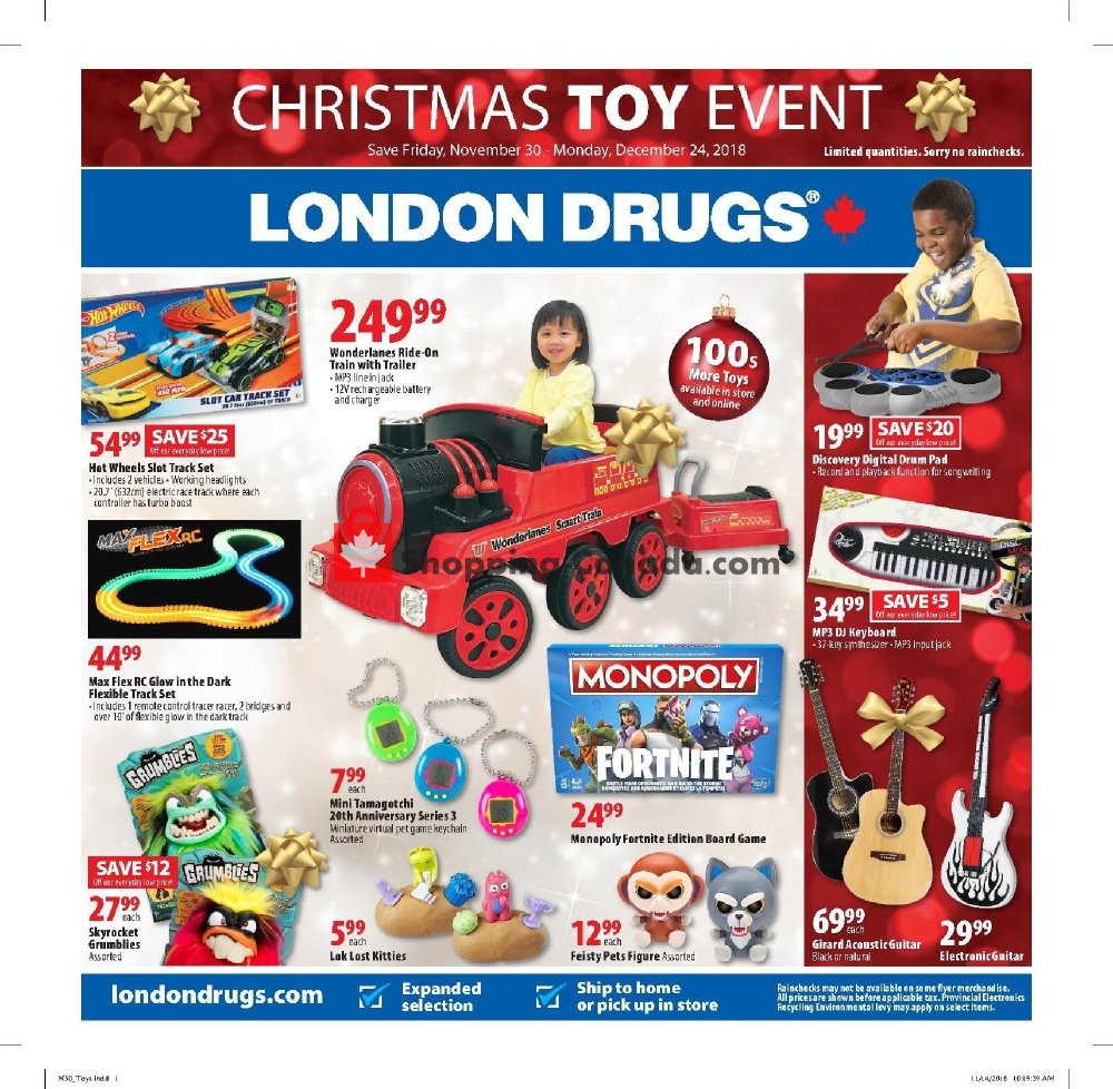London Drugs flyer from Friday November 30, 2018 to Monday December 24, 2018 - page 1