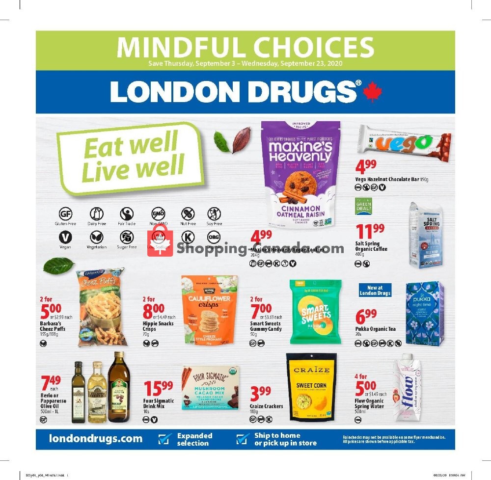 London Drugs Canada, flyer (Eat Well Live Well) September 3