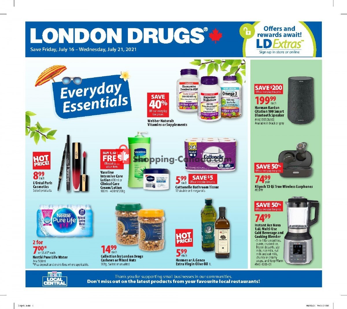 London Drugs flyer from Friday July 16, 2021 to Wednesday July 21, 2021 - page 1