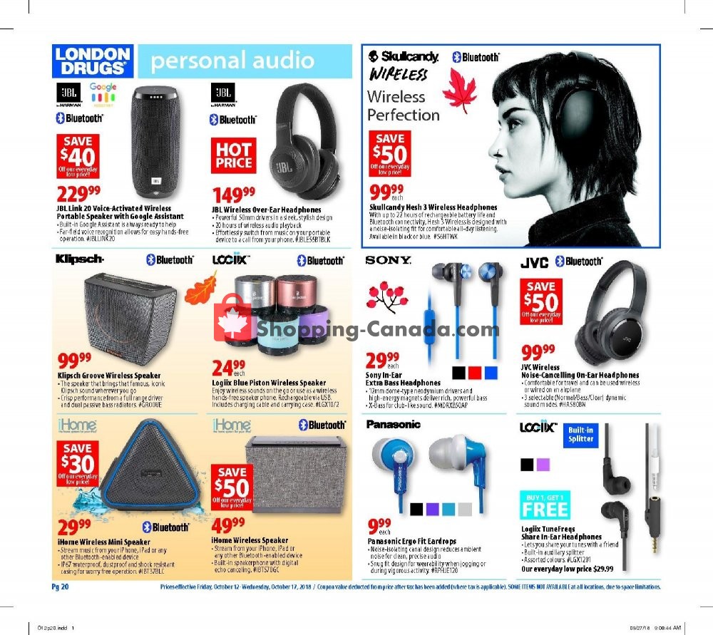 London Drugs flyer from Friday October 12, 2018 to Wednesday October 17, 2018 - page 23