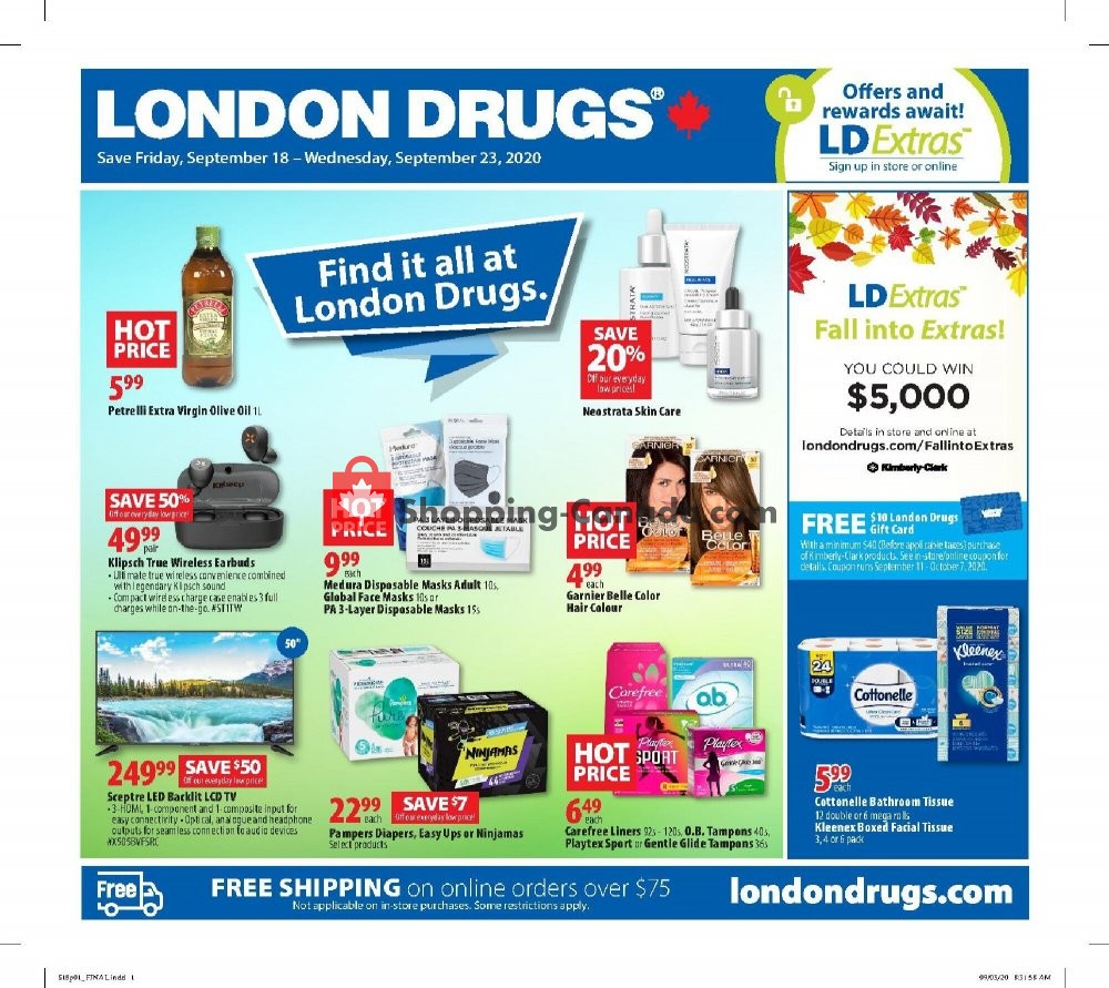 London Drugs Canada, flyer (Find It All) September 18 September 23