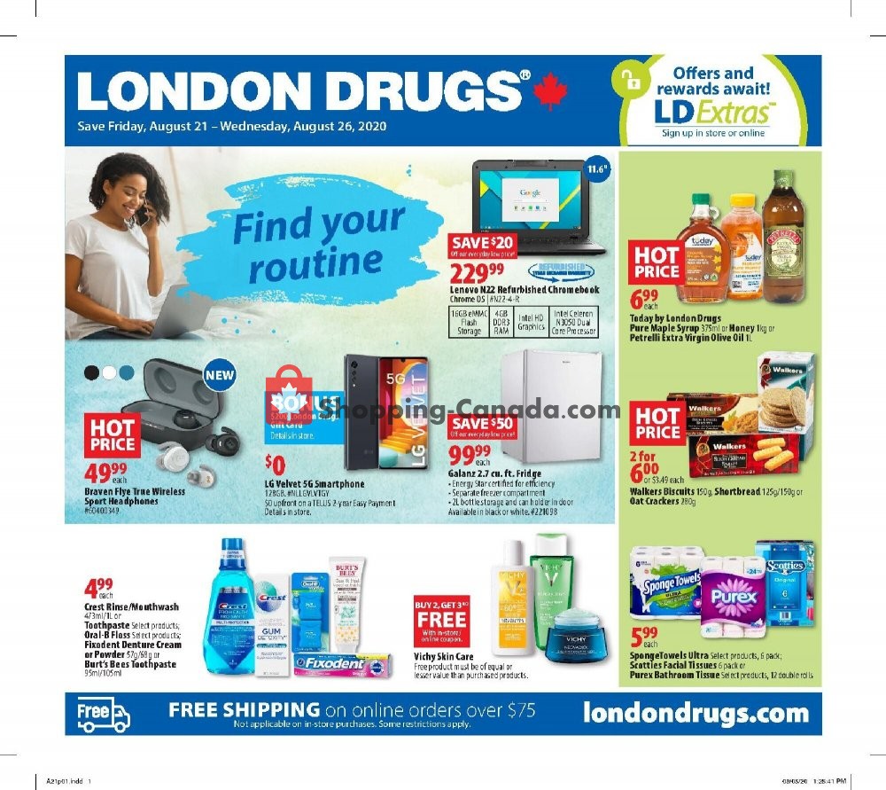 London Drugs Canada, flyer (Find Your Routine) August 21 August 26