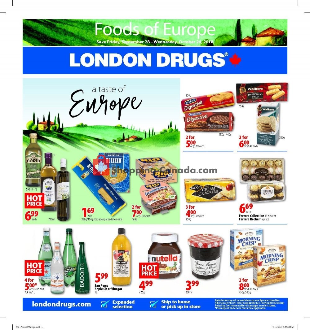 London Drugs flyer from Friday September 28, 2018 to Wednesday October 24, 2018 - page 1