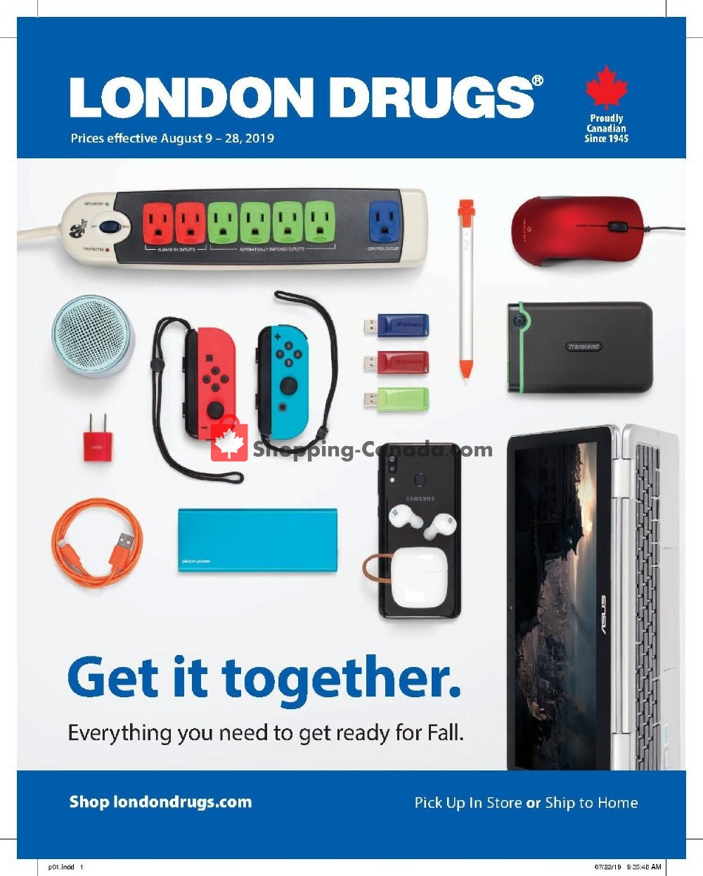 London Drugs flyer from Friday August 9, 2019 to Wednesday August 28, 2019 - page 1