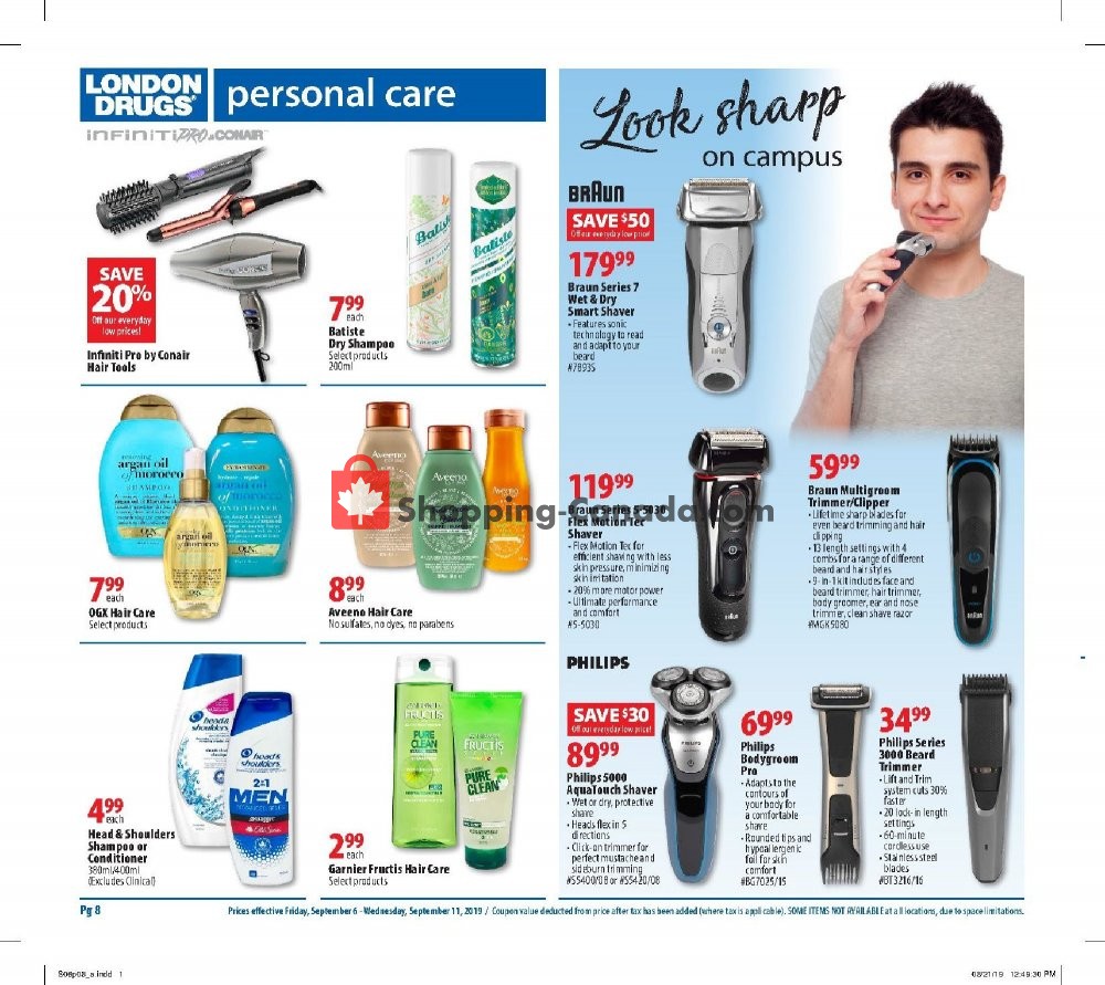 London Drugs flyer from Friday September 6, 2019 to Wednesday September 11, 2019 - page 8