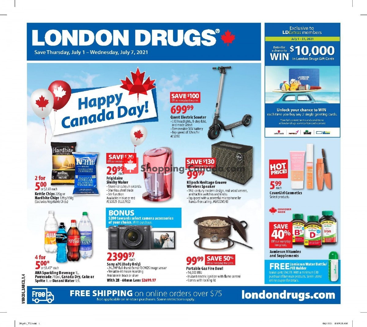 London Drugs Canada, flyer (Happy Canada Day) July 1 July 7, 2021