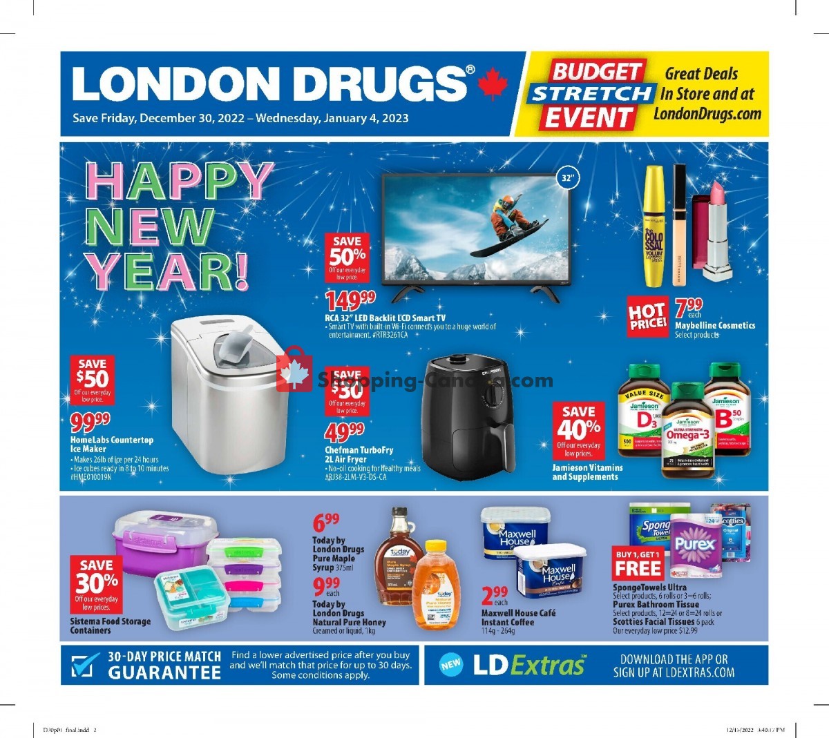 London Drugs Canada, flyer (Happy New Year) December 30 January 4