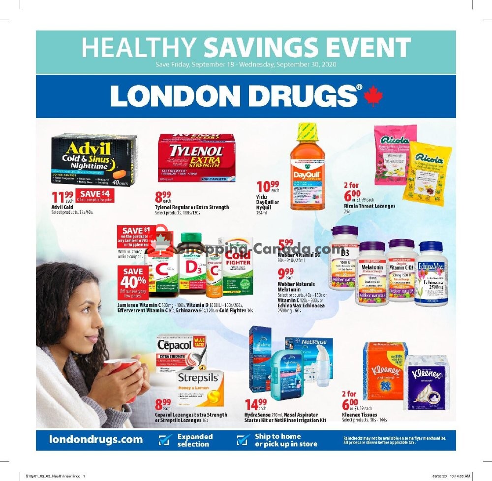 London Drugs Canada, flyer (Healthy Savings Event) September 18