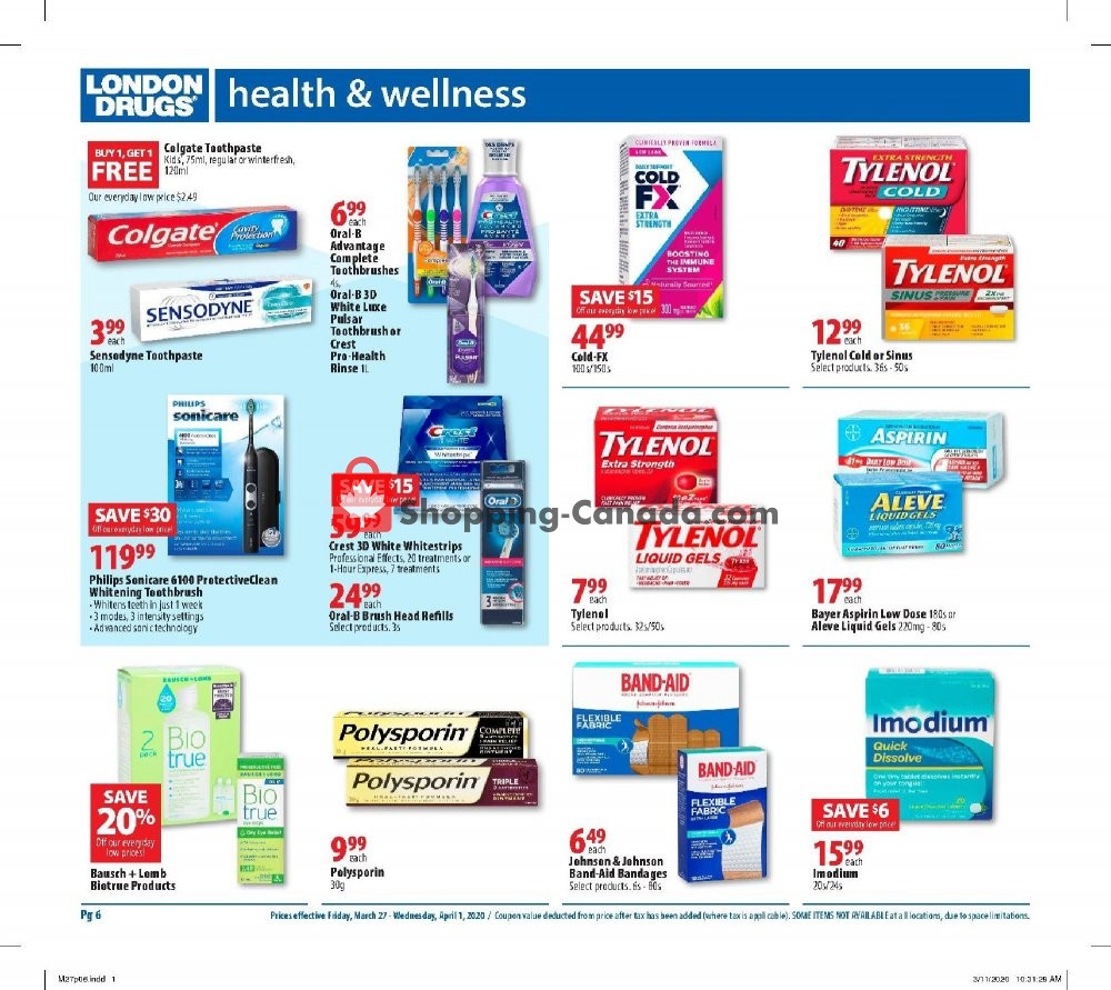 London Drugs flyer from Friday March 27, 2020 to Wednesday April 1, 2020 - page 6