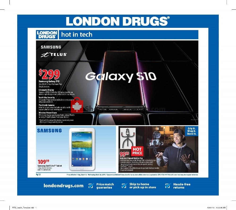 London Drugs flyer from Friday March 15, 2019 to Wednesday March 20, 2019 - page 1