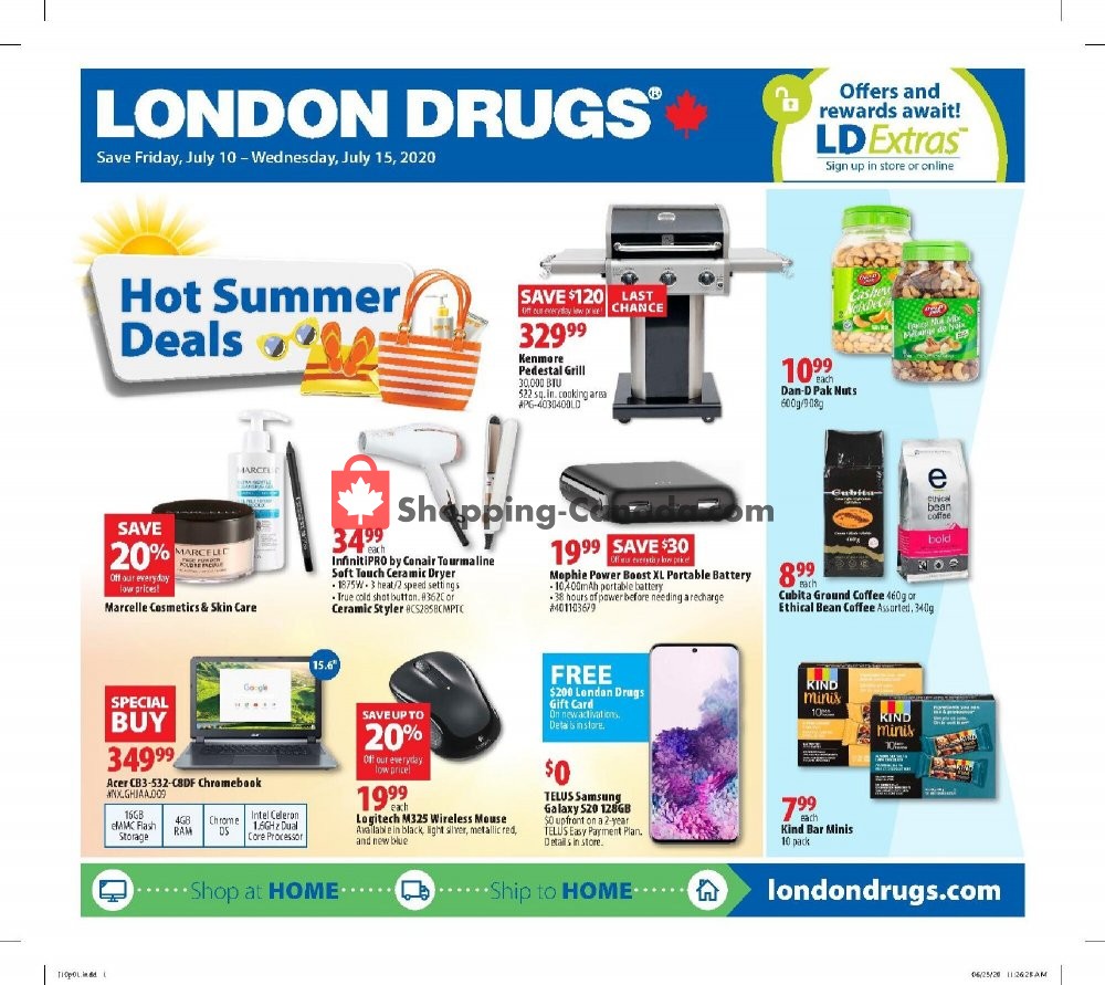 London Drugs flyer from Friday July 10, 2020 to Wednesday July 15, 2020 - page 1