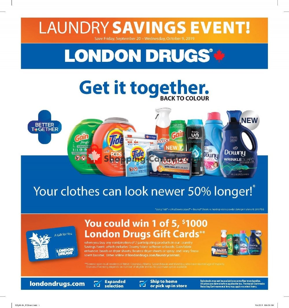 London Drugs flyer from Friday September 20, 2019 to Wednesday October 9, 2019 - page 1
