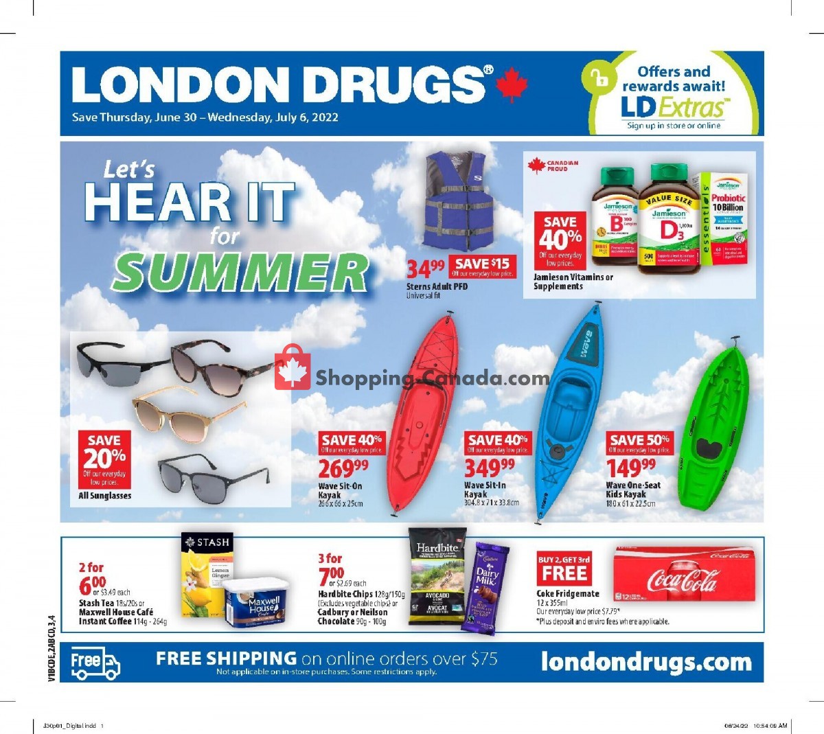 London Drugs Canada, flyer (Let's Hear It For Summer) June 30 July