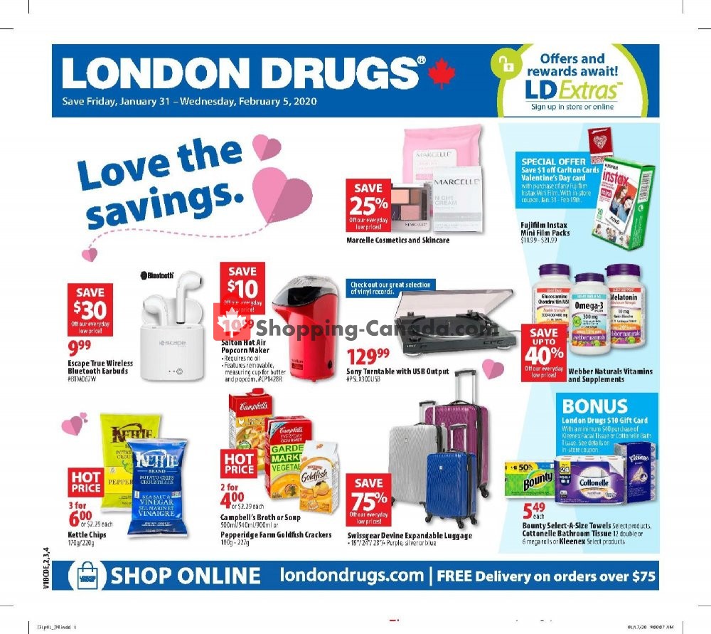London Drugs flyer from Friday January 31, 2020 to Wednesday February 5, 2020 - page 1