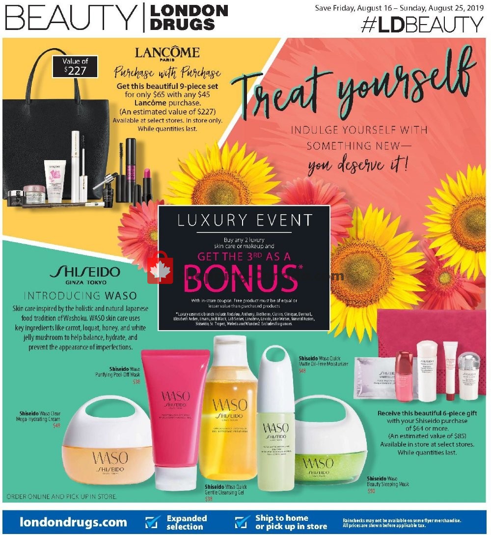 London Drugs flyer from Friday August 16, 2019 to Sunday August 25, 2019 - page 1