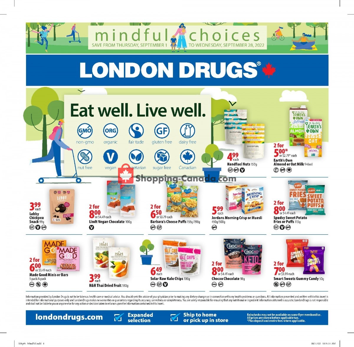 London Drugs Canada, flyer (Mindful Choices) September 1 September