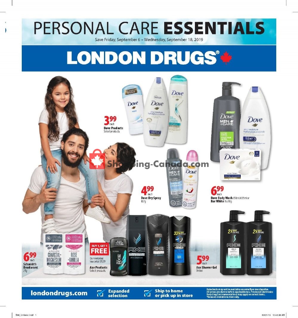 London Drugs flyer from Friday September 6, 2019 to Wednesday September 18, 2019 - page 1