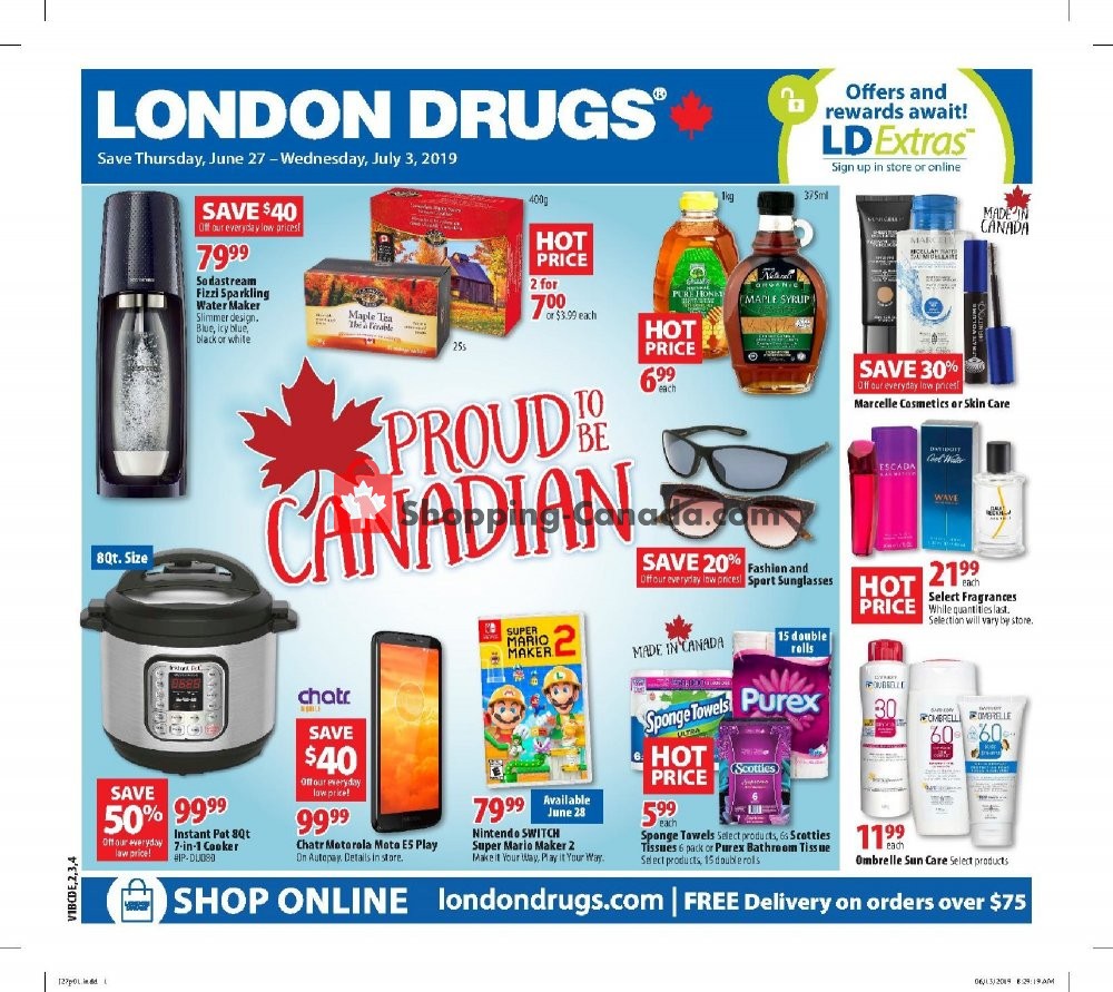 London Drugs flyer from Thursday June 27, 2019 to Wednesday July 3, 2019 - page 1