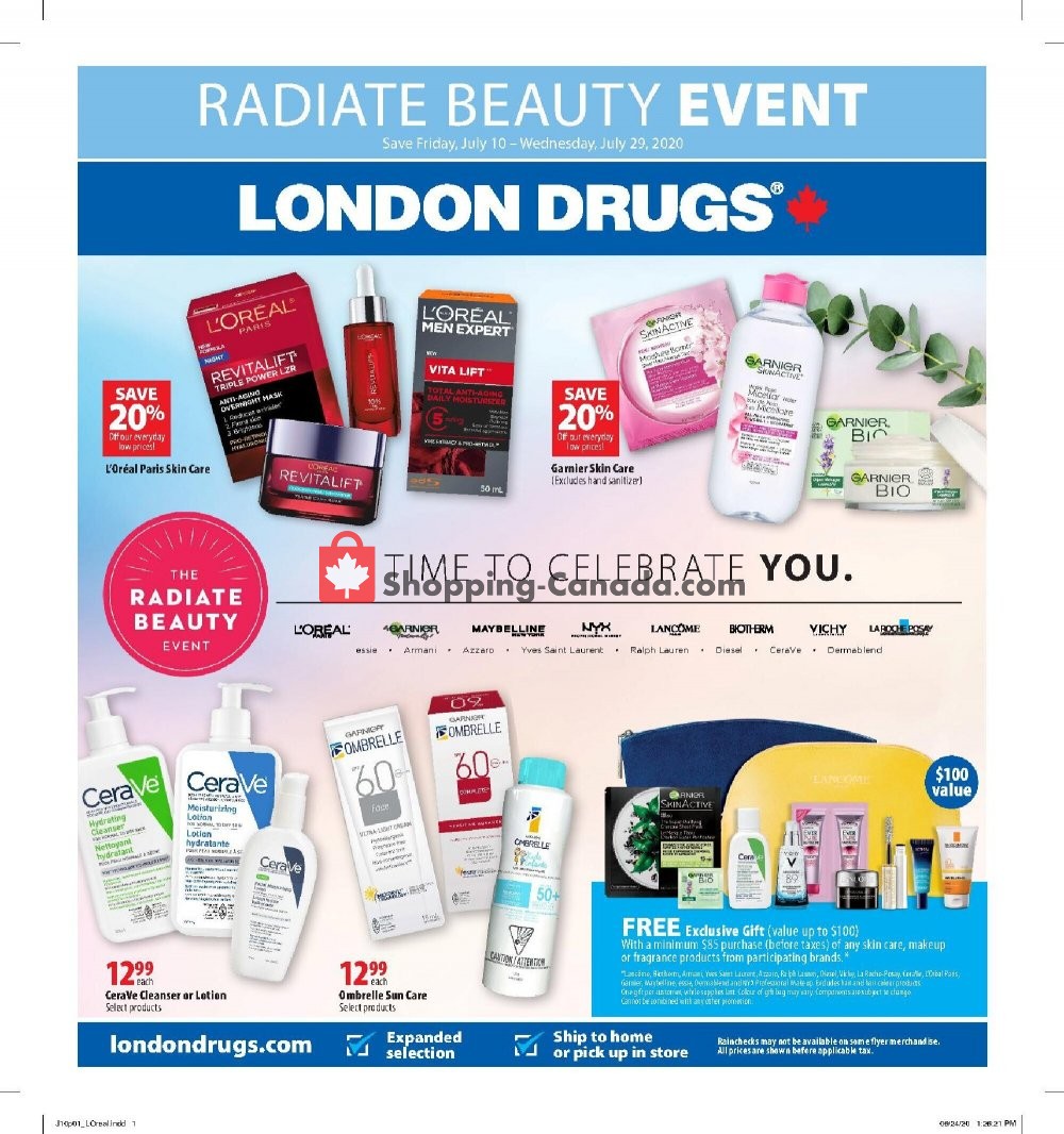 London Drugs flyer from Friday July 10, 2020 to Wednesday July 29, 2020 - page 1