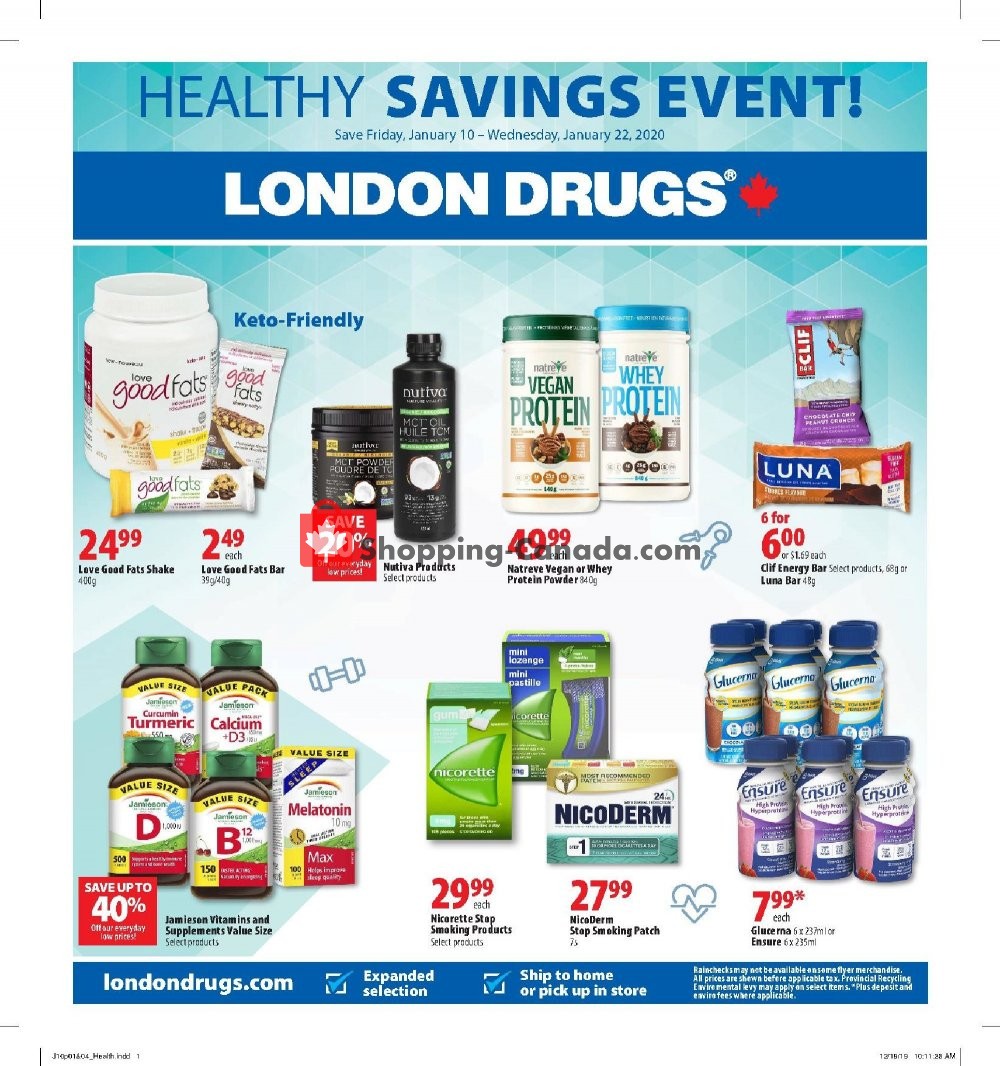London Drugs flyer from Friday January 10, 2020 to Wednesday January 22, 2020 - page 1