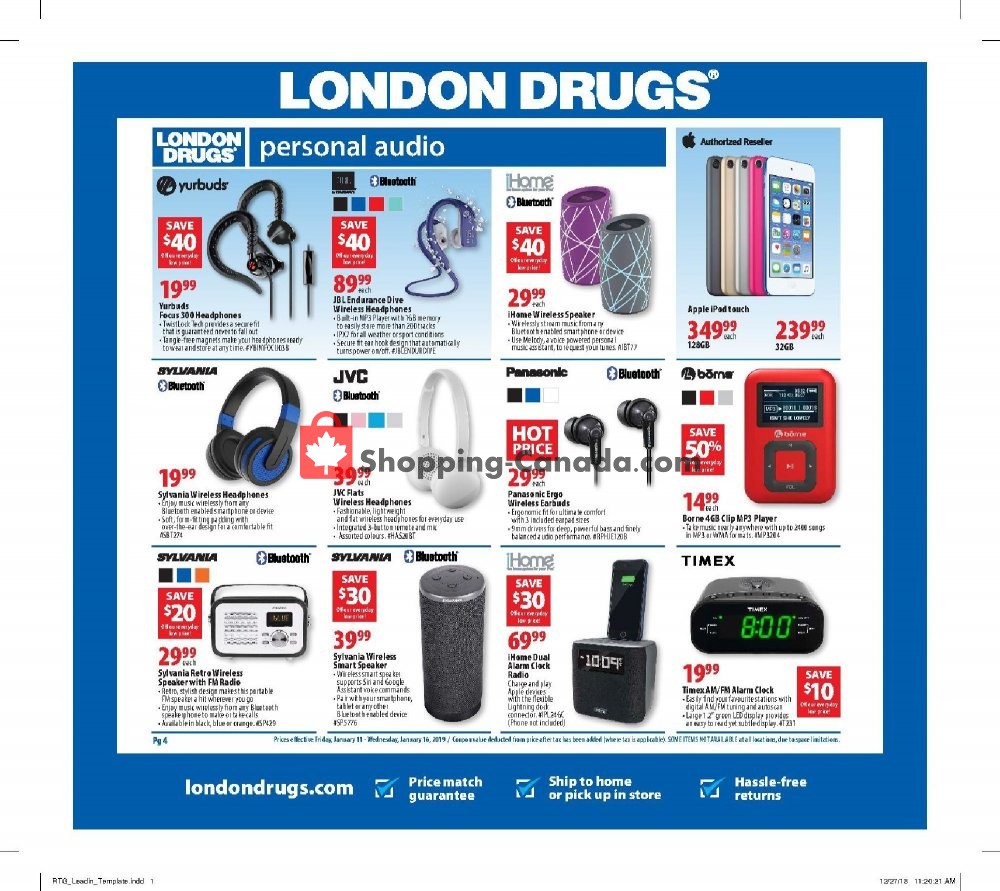 London Drugs flyer from Friday January 11, 2019 to Wednesday January 16, 2019 - page 1