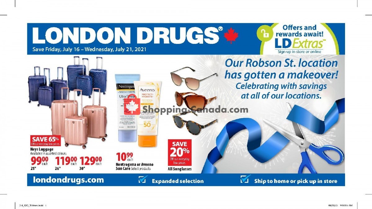 London Drugs flyer from Friday July 16, 2021 to Wednesday July 21, 2021 - page 1