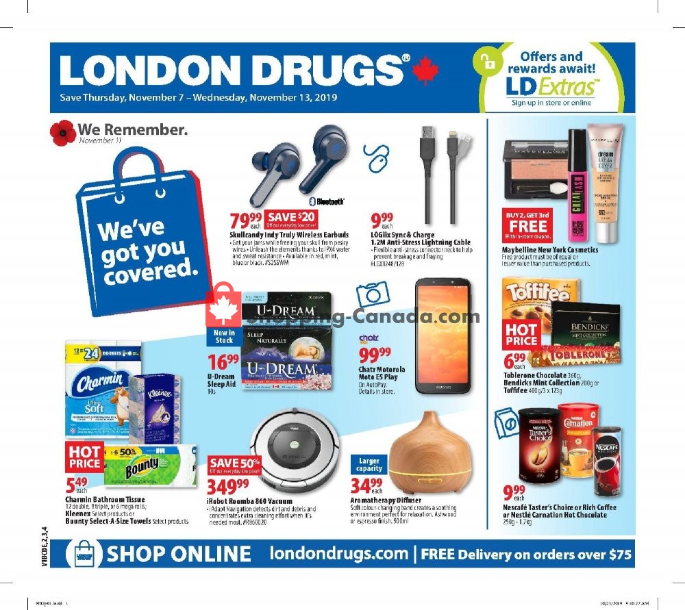 London Drugs flyer from Thursday November 7, 2019 to Wednesday November 13, 2019 - page 1