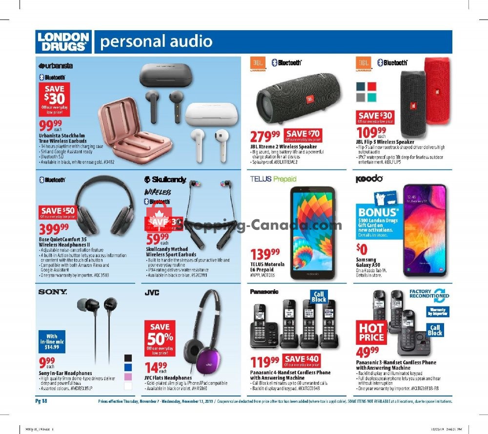 London Drugs flyer from Thursday November 7, 2019 to Wednesday November 13, 2019 - page 18