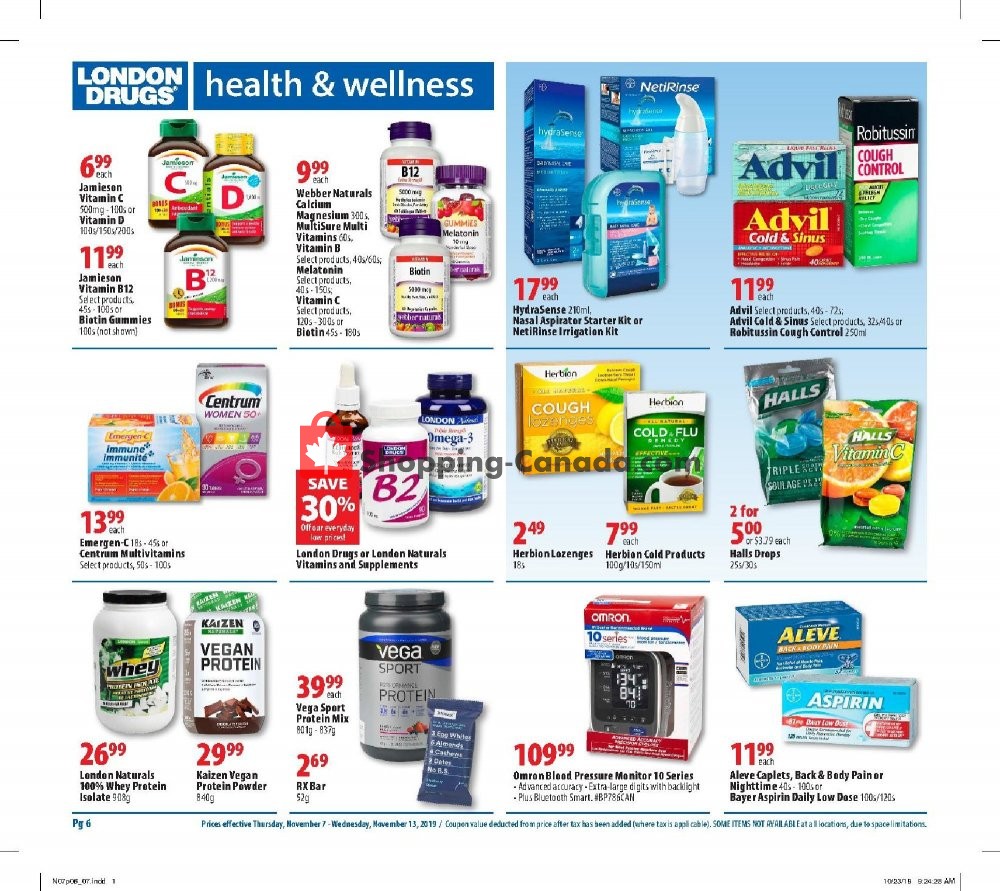 London Drugs flyer from Thursday November 7, 2019 to Wednesday November 13, 2019 - page 6