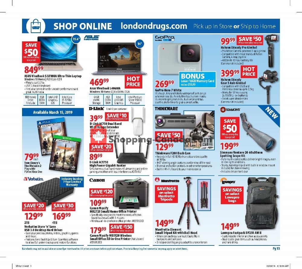 London Drugs flyer from Friday March 15, 2019 to Wednesday March 20, 2019 - page 14