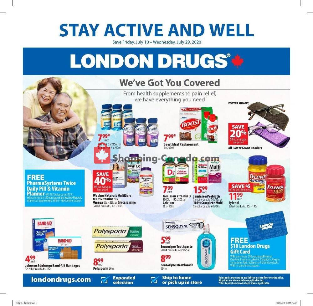 London Drugs flyer from Friday July 10, 2020 to Wednesday July 29, 2020 - page 1