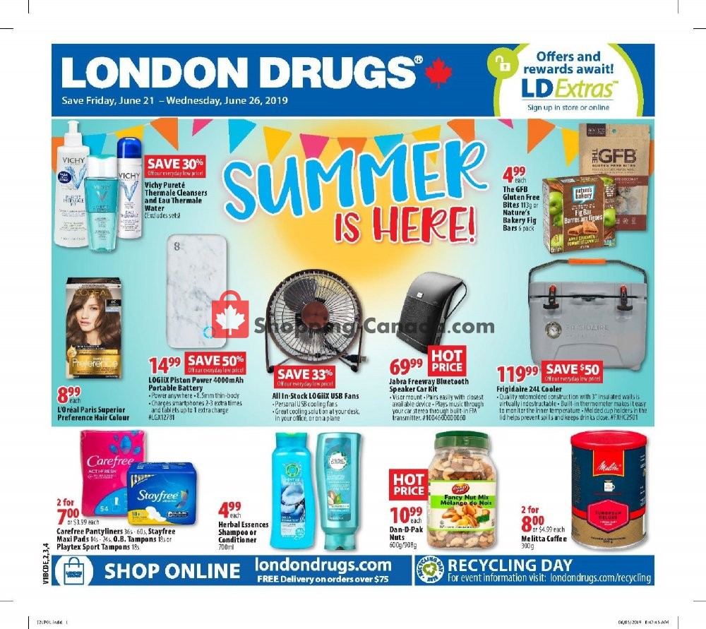 London Drugs flyer from Friday June 21, 2019 to Wednesday June 26, 2019 - page 1