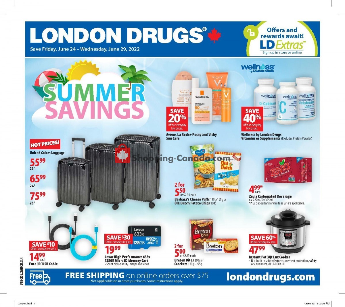 London Drugs flyer from Friday June 24, 2022 to Wednesday June 29, 2022 - page 1