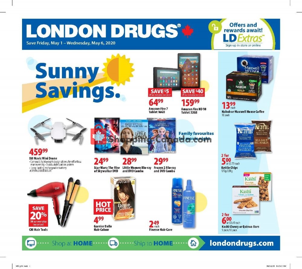 London Drugs flyer from Friday May 1, 2020 to Wednesday May 6, 2020 - page 1