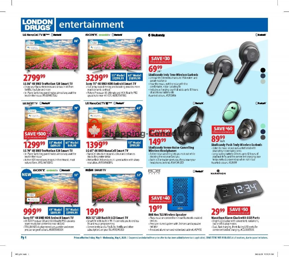 London Drugs flyer from Friday May 1, 2020 to Wednesday May 6, 2020 - page 4