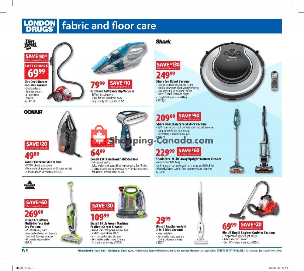 London Drugs flyer from Friday May 1, 2020 to Wednesday May 6, 2020 - page 8