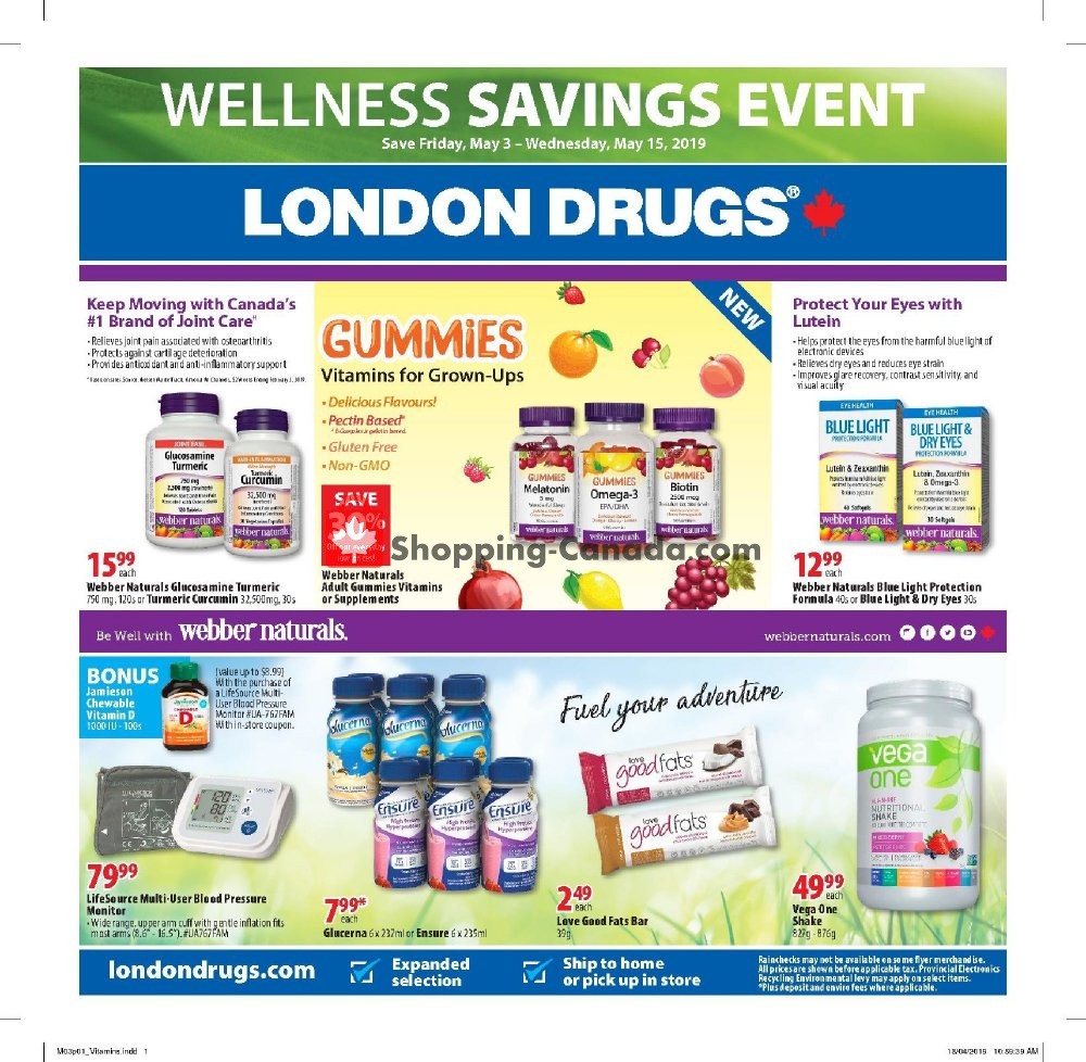 London Drugs flyer from Friday May 3, 2019 to Wednesday May 15, 2019 - page 1
