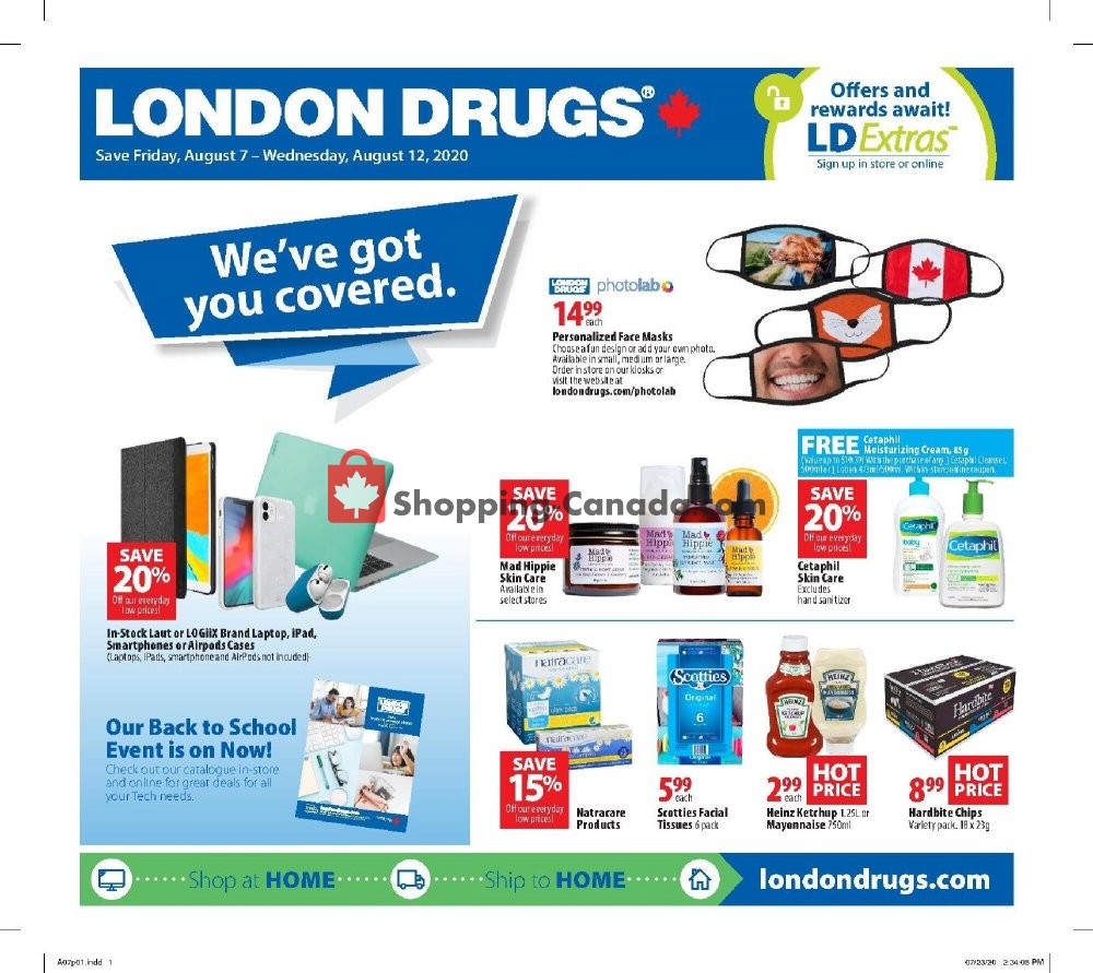 London Drugs Canada, flyer (We've Got You Covered) August 7 August