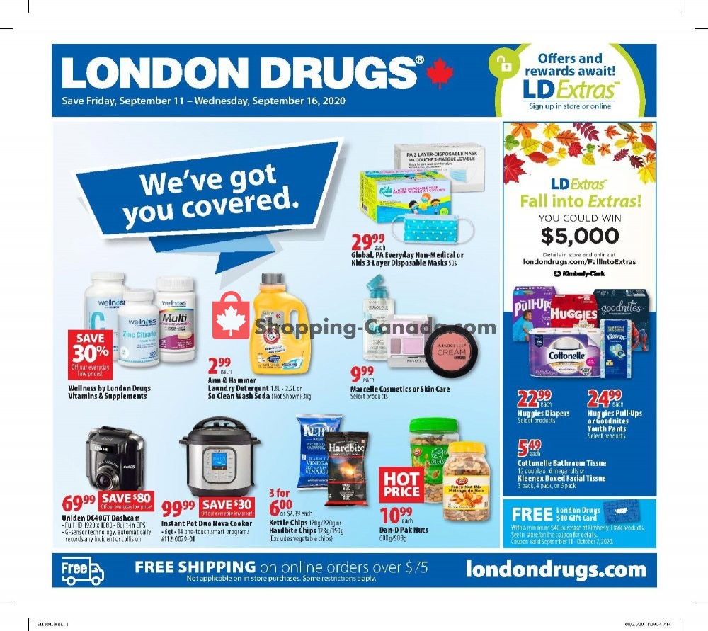 London Drugs Canada, flyer (We've Got You Covered) September 11
