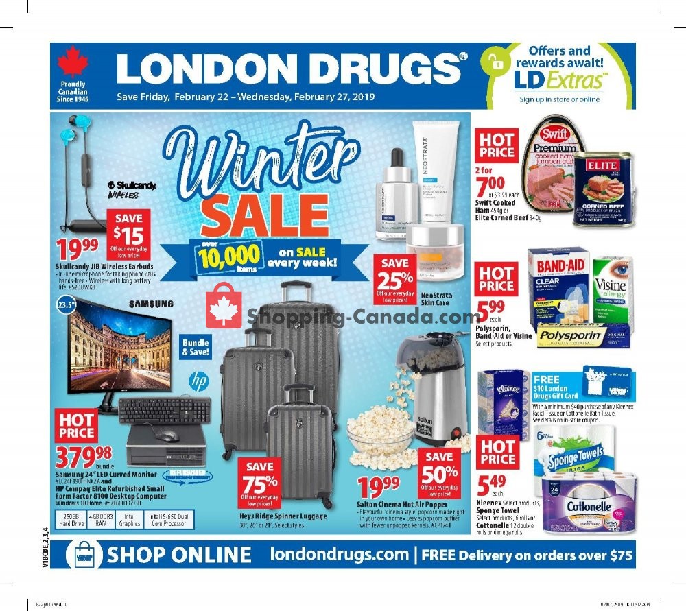 London Drugs flyer from Friday February 22, 2019 to Wednesday February 27, 2019 - page 1
