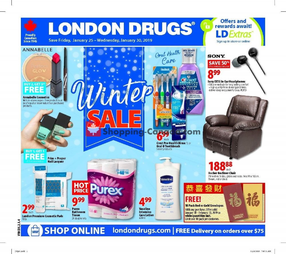 London Drugs flyer from Friday January 25, 2019 to Wednesday January 30, 2019 - page 1