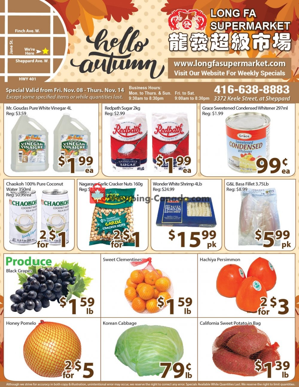 Long Fa Supermarket flyer from Friday November 8, 2019 to Thursday November 14, 2019 - page 1