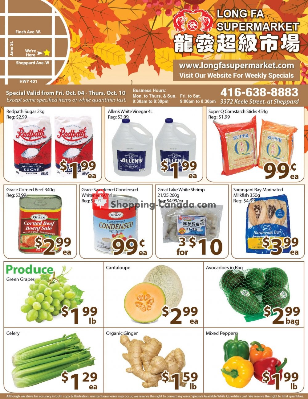 Long Fa Supermarket flyer from Friday October 4, 2019 to Thursday October 10, 2019 - page 1