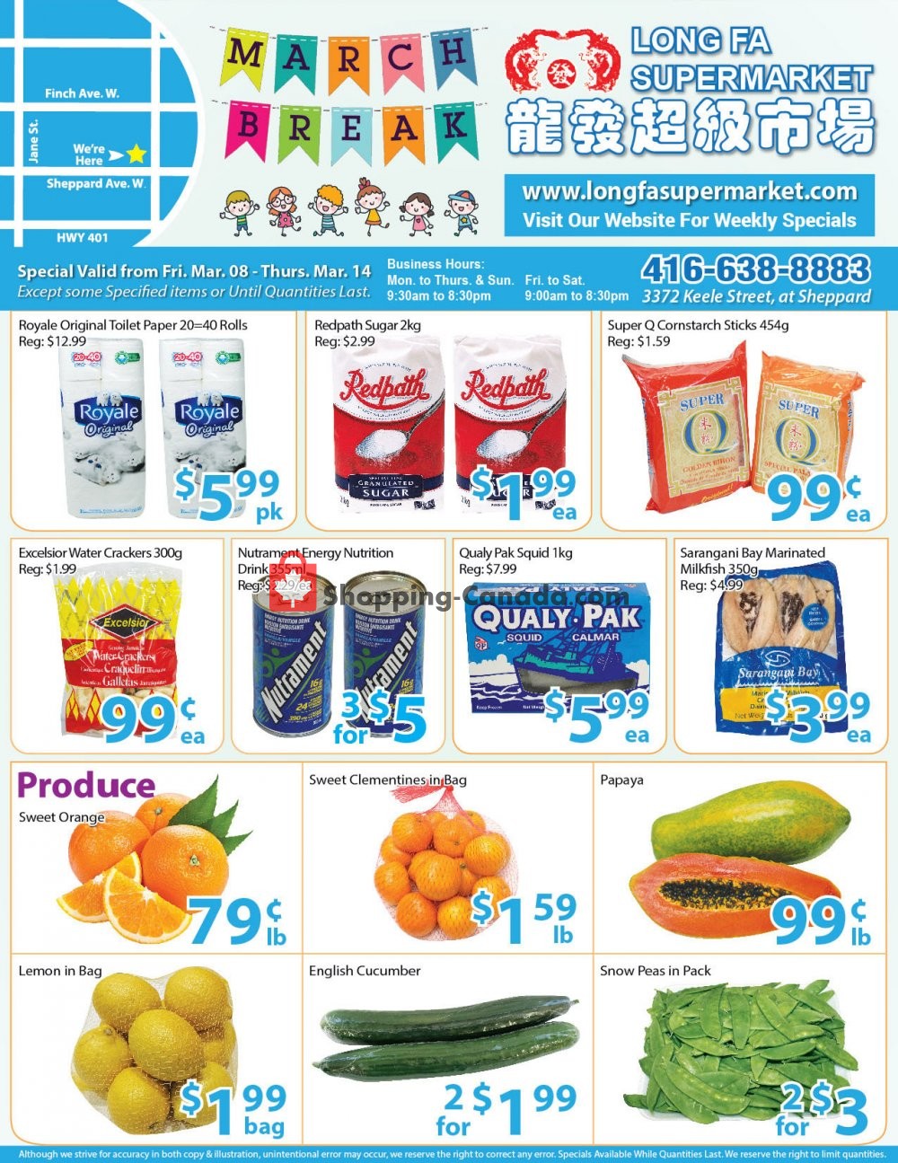 Long Fa Supermarket flyer from Friday March 8, 2019 to Thursday March 14, 2019 - page 1