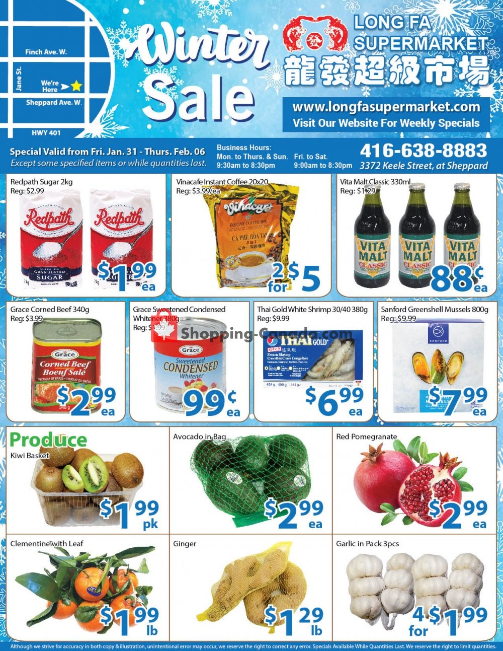 Long Fa Supermarket flyer from Friday January 31, 2020 to Thursday February 6, 2020 - page 1