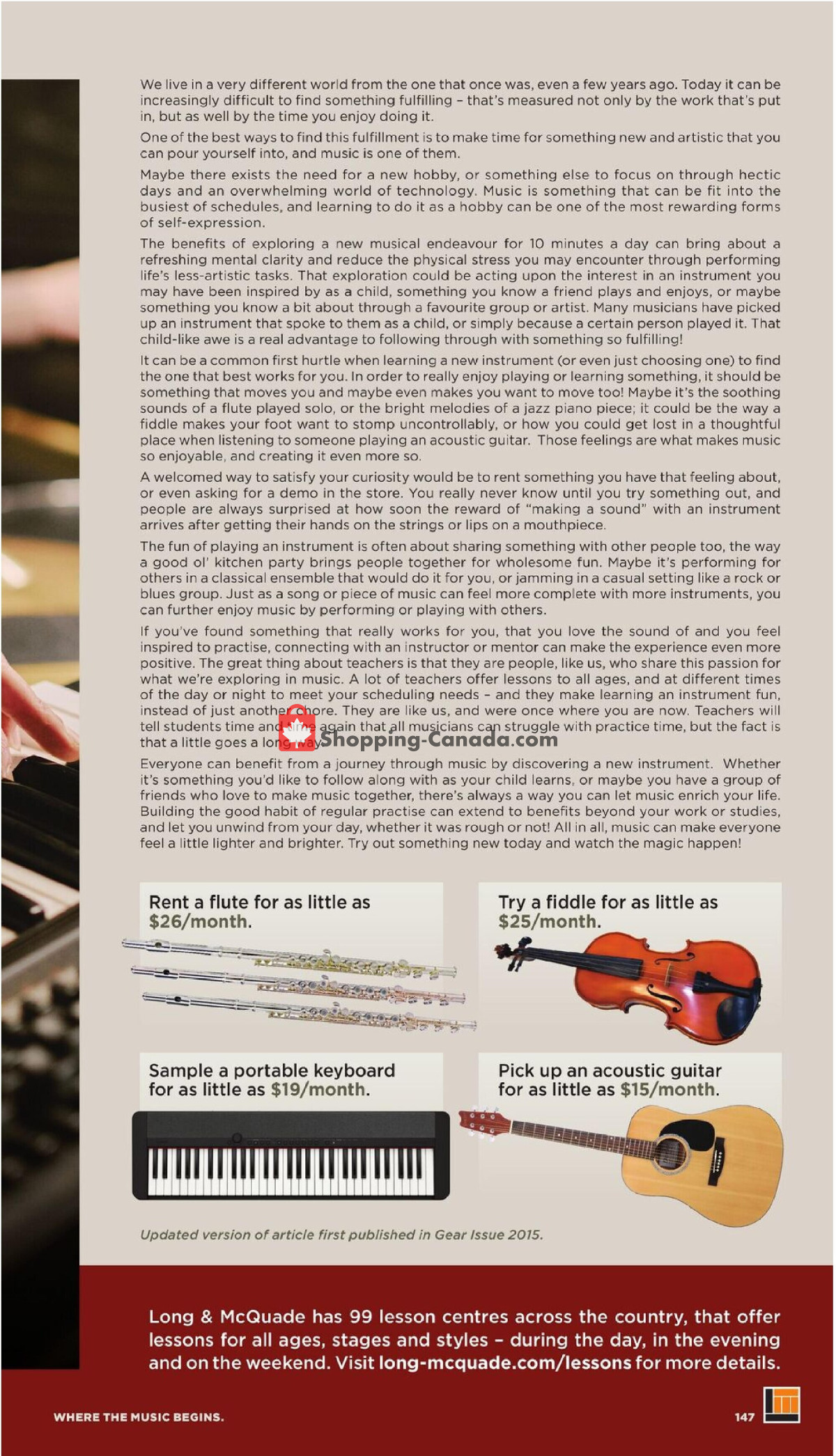 Long & McQuade flyer from Wednesday October 1, 2025 to Friday July 31, 2026 - page 147