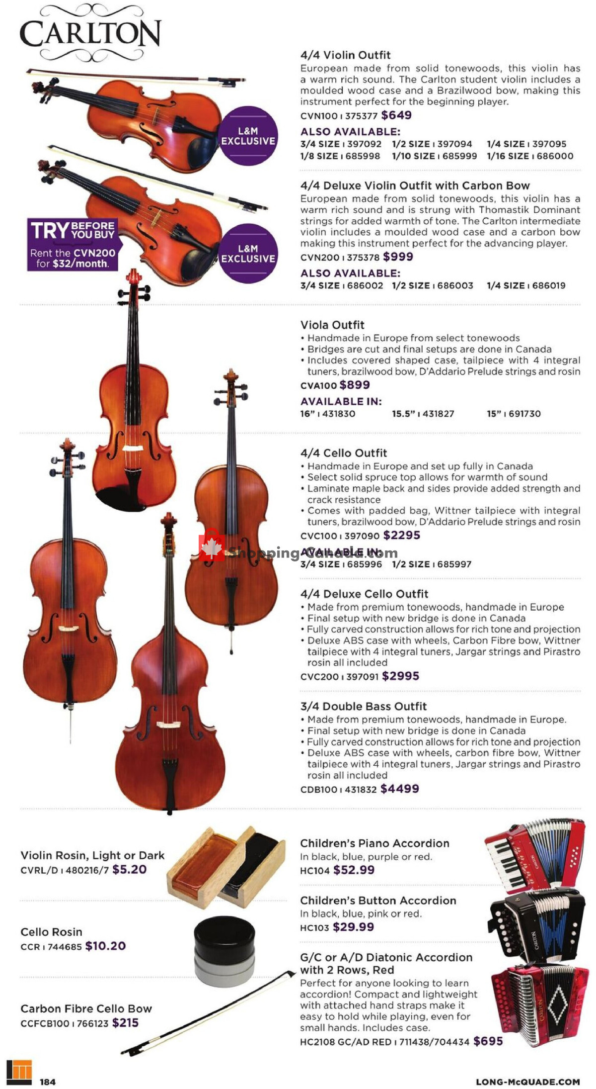 Long & McQuade flyer from Wednesday October 1, 2025 to Friday July 31, 2026 - page 184
